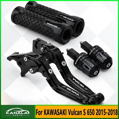 For KAWASAKI Vulcan S 650 2015-2018 Brake Clutch Levers + Handle Grips Cap Set - Image 1 of 4