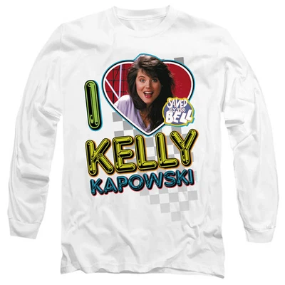 Saved By The Bell I Love Kelly Mens Long Sleeve Shirt White Officially Licensed - Image 1 of 3