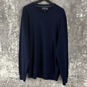 Club Room Size XXL Marino Wool Blend Minimalist Sweater Navy Long Sleeve Casual - Picture 1 of 8