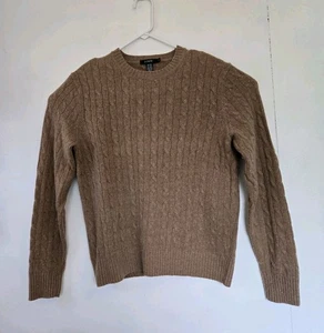 J Crew Sweater Mens S Beige Wool Blend Cable Knit Cashmere Rabbit Quiet Luxury - Picture 1 of 7