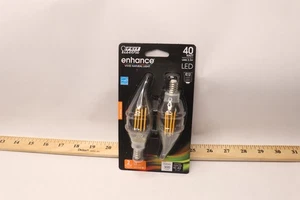 (2-Pk) Feit Electric LED Bulb Dimmable CA10 40W BPCFC40/927A/CIL/2 - Picture 1 of 4