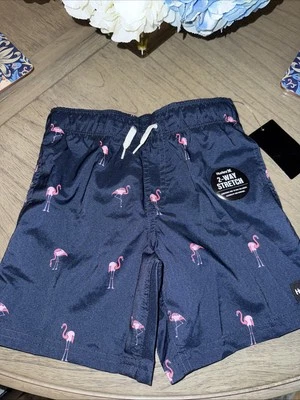 Hurley 男孩 6 英寸内缝 2 路弹力板短裤火烈鸟尺寸 6X/7 全新 — 第 1/4 张图片
