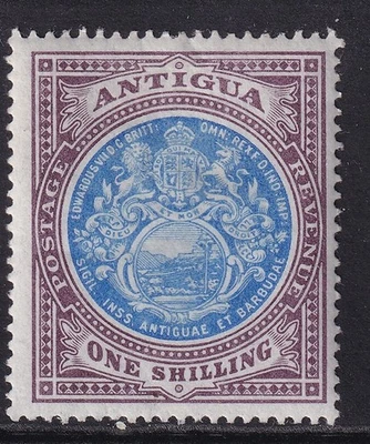Antigua 1903 Seal of the Colony 1s wmk Crown CC SG37 mounted mint - Image 1 of 2