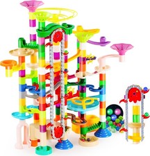 JOYIN 236Pcs Glowing Marble Run with Motorized Elevator- Construction Building