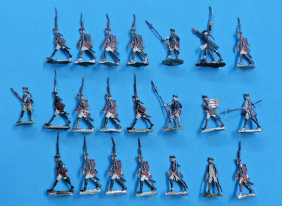 Plats d'étain 30mm - Zinnfiguren - 22 prussiens - Armée de Frédéric II - Photo 1/2