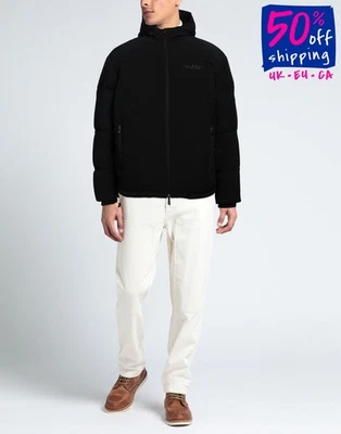 Chaqueta acolchada de plumón ARMANI EXCHANGE talla S negra con logotipo con capucha PVP €420 Foto 1 de 4