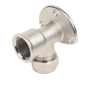 Flomasta Chrom 15mm x 1/2" Kompression 90° Wandplatte Winkel EN1254-2 Adapter - Bild 1 von 3
