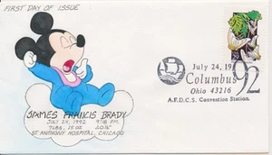 #2682 Wild Flowers Hand Painted Brady cachet First Day cover Birth Announcement - Picture 1 of 1