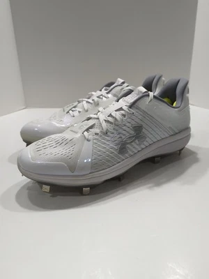 Under Armour Cleats Yard Charged White Baseball Metal Spikes Men's Size 13 - Image 1 of 4