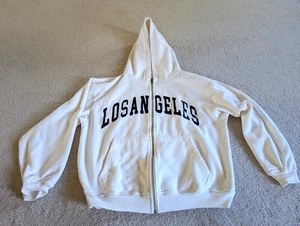 Sudadera con capucha Pacsun de gran tamaño blanca con cremallera completa mediana para mujer - Imagen 1 de 14