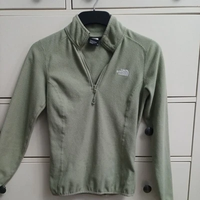 North Face 1/4 Zip Fleece Womens Size XS Olive Green Slimfit  Pullover - Image 1 of 4