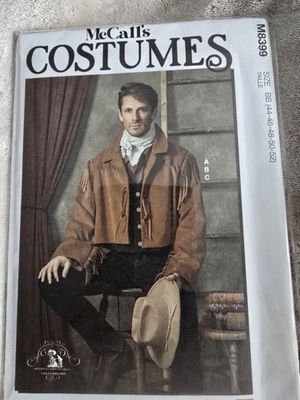McCall's Sewing Pattern M8399 Mens Costume Old West Jacket Vest Size 44-52 UNCUT - Image 1 of 2