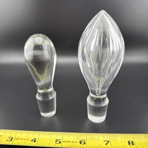 2 Vintage Clear decanter Top and/or bottle stoppers  glass or Crystal - Picture 1 of 4