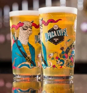 2 x Salt ALPACALYPSE Session IPA Decorative Pint Glasses Salt Brewery NEW - Picture 1 of 5