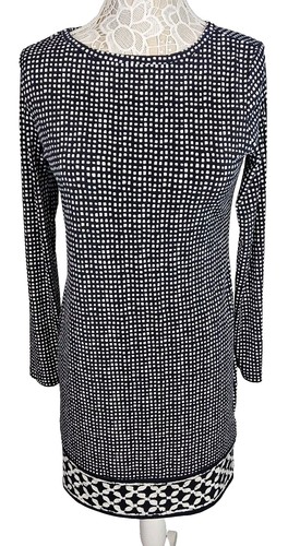 Abito donna Michael Michael Kors blu maglione medio elasticizzato midi dritto