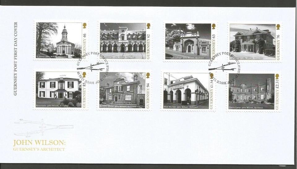 GUERNSEY 2019 JOHN WILSON ARCHITECT SET on UNADDRESSED FIRST DAY COVER - Image 1 of 1