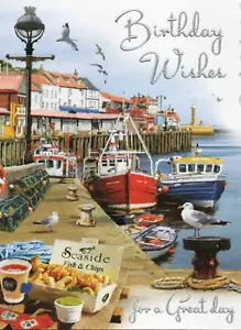 BIRTHDAY WISHES CARD ~ QUALITY CARD ~ HARBOUR DESIGN BY JONNY JAVELIN UK - Picture 1 of 2