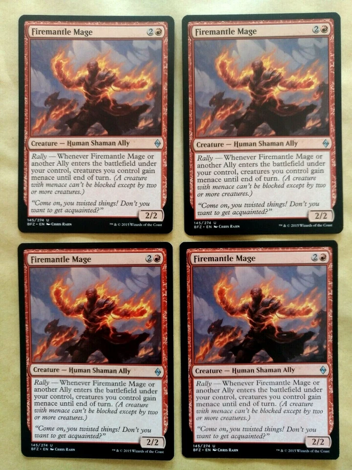 4x Firemantle Mage - MTG Battle for Zendikar BFZ Uncommon Excellent (EX) - Imagen 1 de 1