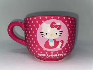 Hello Kitty Large Coffee Soup Mug Cup 24 oz FAB Starpoint Sanrio 2013 Pink - Picture 1 of 7
