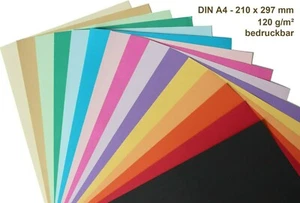 150 Blatt Buntes Papier 120g/m² DIN A4 Tonpapier Bastelpapier 15 Farben Farb-Mix - Bild 1 von 4