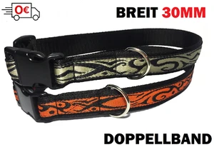 Hundehalsband Nylonhalsband Halsband Hund Breit (30mm) Robust Doppellband Topaz - Bild 1 von 6