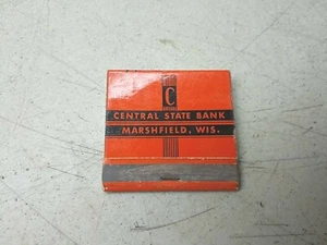 Central State Bank Marshfield Wisconsin Vintage Advertising Matchbook Cover - Picture 1 of 3