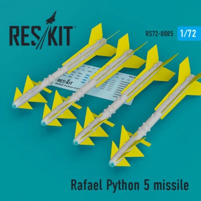 Rafael Python 5 missile (4 pcs) - Resin Upgrade set 1/72 ResKit RS72-0085 - Image 1 of 3