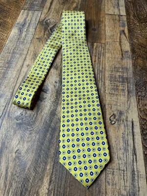 Corbata floral amarilla y azul 100 % seda hecha a mano para hombre Lauren Ralph Lauren Foto 1 de 3