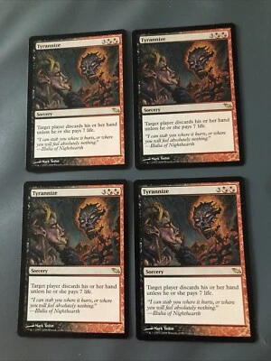 Tyrannize X4 Shadowmoor Ex/NM Condition See Pics Front/back - Image 1 of 4