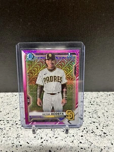 2021 Bowman Cromo - Rifrattore Mojo Rosa Prospects #BCP-151 Victor Acosta/199 - Foto 1 di 3