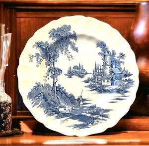 The Old Mill Johnson Brothers 1952 Rare Blue Color Dinner Plate Excellent - Picture 1 of 4