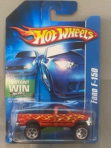 2006 Hot Wheels Red w/ Flames Ford F-150 Blue Card #200 - Picture 1 of 6