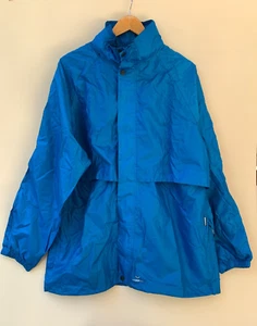 RAINBIRD Size XL Unisex STOWaway Raincoat Jacket Blue Zippered Front Hood - Picture 1 of 20