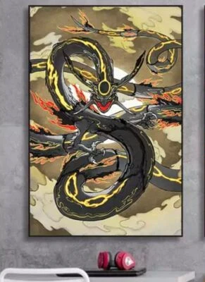Arte en lienzo Pokemon Rayquaza decoración del hogar arte anime Foto 1 de 3