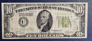 1928 B Ten Dollar Federal Reserve Note $10 Bill REDEEMABLE IN GOLD #91117 - Picture 1 of 2