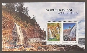 2017 Melbourne Stamp Exhibition Norfolk Island Waterfalls overprint minisheet - Picture 1 of 4