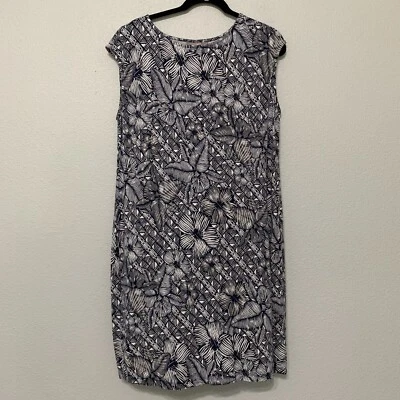 Платье Chicos 3 XL 16 темно-синий батик цветочный узор Bliss Carlie вязаное  - Изображение 1 из 4