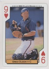 1992 Bicycle Atlanta Braves World Series Playing Cards Box Set Greg Olson #9H