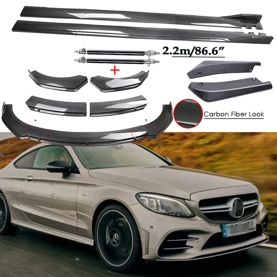 Front Bumper Spoiler Body Kit Side Skirt Rear Lip For Mercedes-Benz C300 C43 AMG Foto 1 de 4