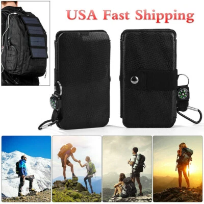 4/5P Folding Solar Panel Power Bank Charger Waterproof Outdoor Camping w/ USB - Image 1 of 4