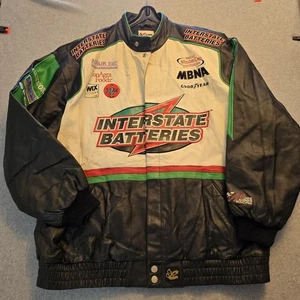 Vintage Interstate Batteries Jacke Herren 2XL NASCAR Racing Chase Leder 2000er - Bild 1 von 24