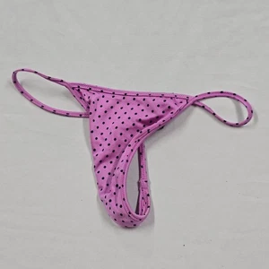 PANTY TANGA VINTAGE VICTORIA'S SECRET SEXY LITTLE THINGS SATINADO SEDOSO CUERDA EN V M - Imagen 1 de 5