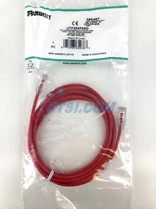 Panduit UTP28SP8RD Cat6 28 AWG Network Patch Cable/Cord, 8 Ft Red ~STSI - Picture 1 of 3