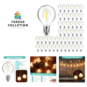 100 Pcs G40 LED Bulbs - Shatterproof E12 Replacement Lights for Outdoor Elegance - Picture 1 of 9