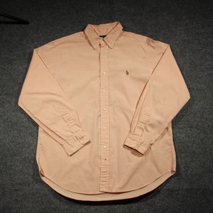 Vintage Ralph Lauren Button Down Shirt Mens 16.5 Pink Peach Preppy Classic Fit - Picture 1 of 8