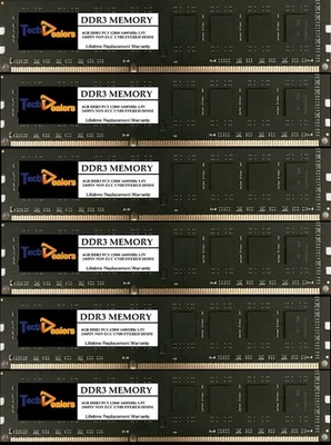 24GB (6 X4GB) DDR3 PC3-12800 NON ECC UNBUFFERED MEMORY FOR DELL Computers - Image 1 of 3
