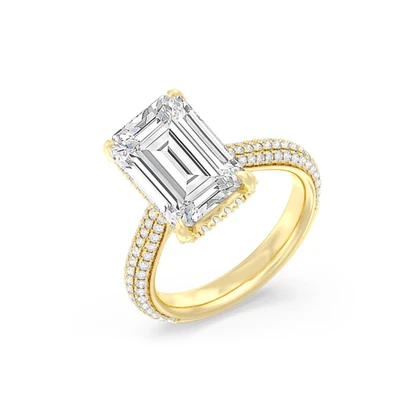 Emerald Cut Diamond Ring 14K  Yellow Gold Semi Mount Setting Wedding 1.00 Carat - Image 1 of 4