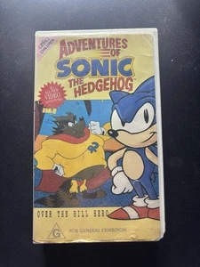 Adventures of Sonic The Hedgehog Over The Hill Hero 1993 cinta VHS rara - Imagen 1 de 3
