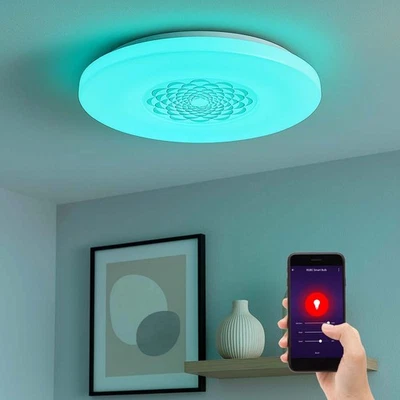 Lampada Da Soffitto Smart LED Con Dimmer E Cambio Colore 34 Cm - Immagine 1 di 4