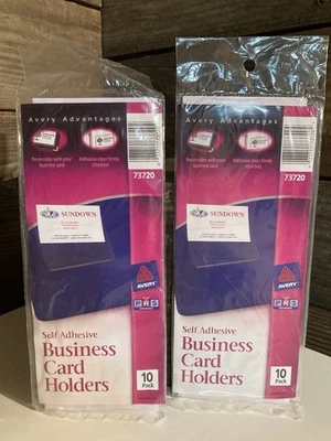 2 Avery Self-Adhesive Business Card Holders, Top Load, 3-1/2 x 2, Clear, 10/Pack - Image 1 of 4